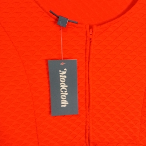 Modcloth Sleeveless Sheath Dress Red Orange Size Large NWT - Picture 8 of 13